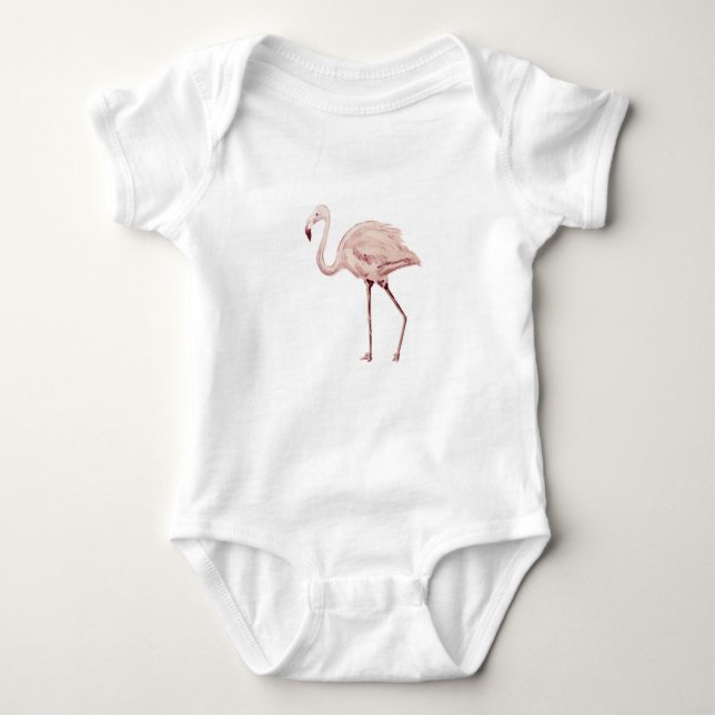Flamingo Painting Pink Baby Strampler (Vorderseite)