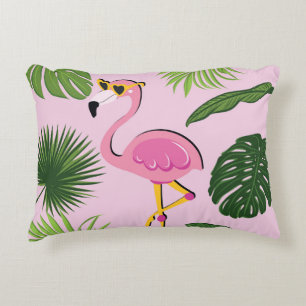 Flamingo Palm Verlasse tropisches Design Dekokissen
