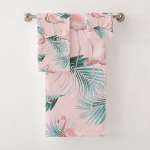Flamingo Palm Vibes #1 Badhandtuch Set