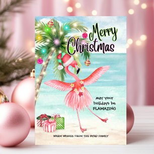 Flamingo Palme Tropischer Strand Weihnachten