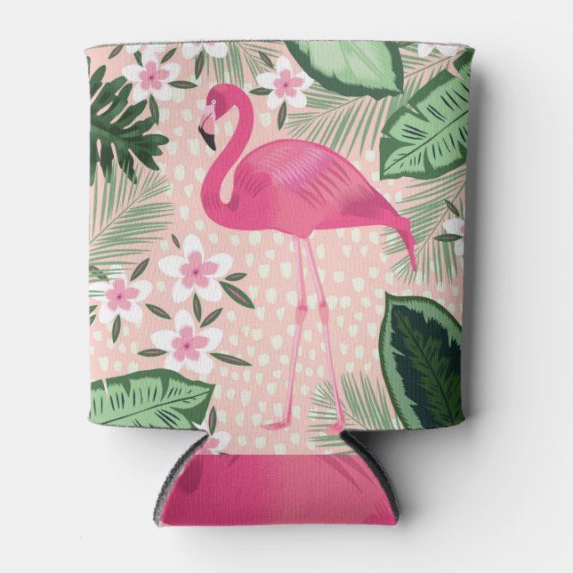 Flamingo, Palmen, Küchendesign Dosenkühler (Vorderseite)