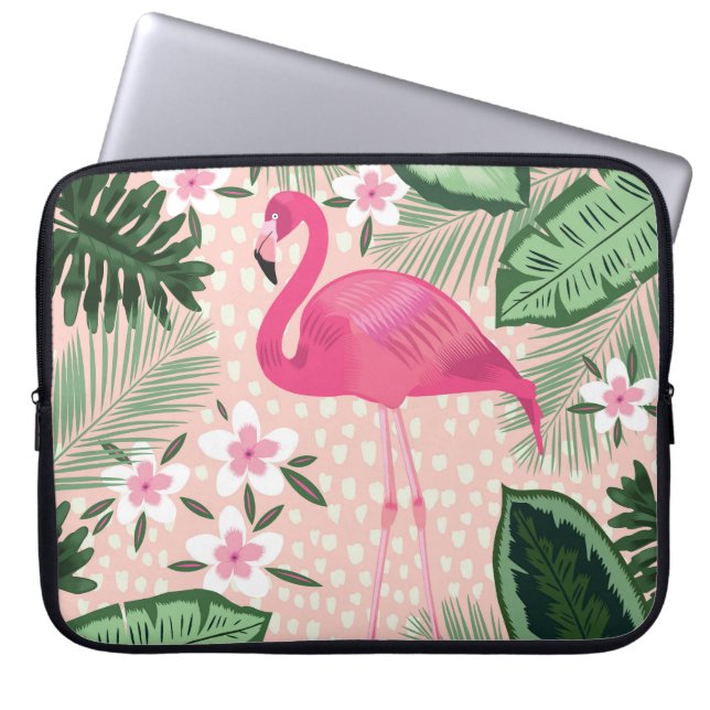 Flamingo, Palmen, Küchendesign Laptopschutzhülle (Vorderseite)