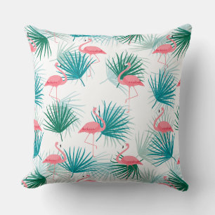 Flamingo Palms Throw Kissen