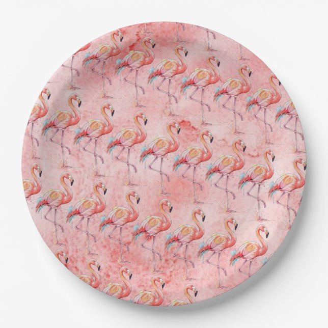 Flamingo Pappteller (Vorderseite)