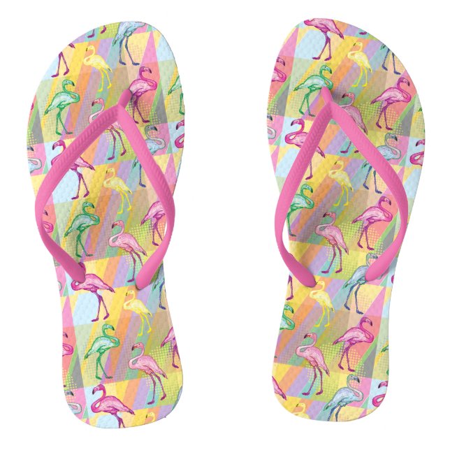 Flamingo-Parade Flip Flops (Fußbett)