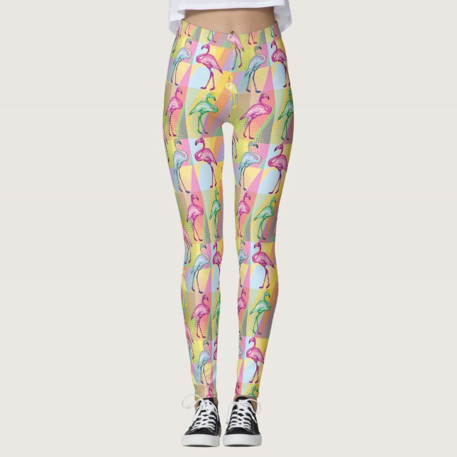 Flamingo-Parade Leggings (Vorderseite)