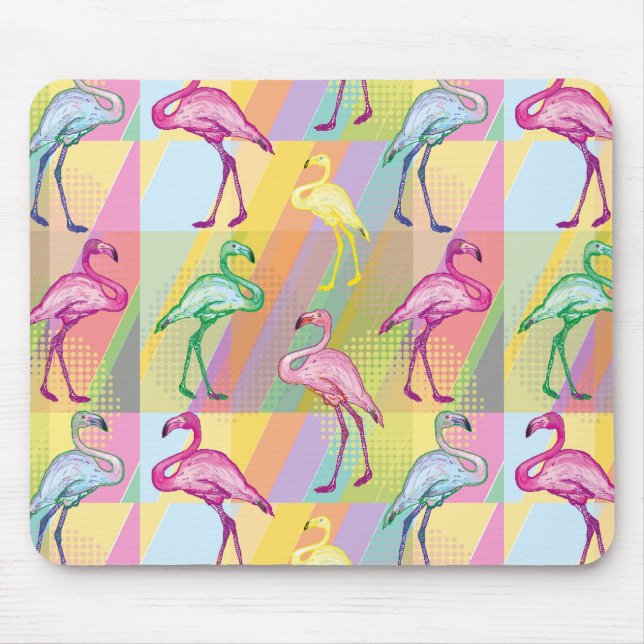 Flamingo-Parade Mousepad (Vorne)