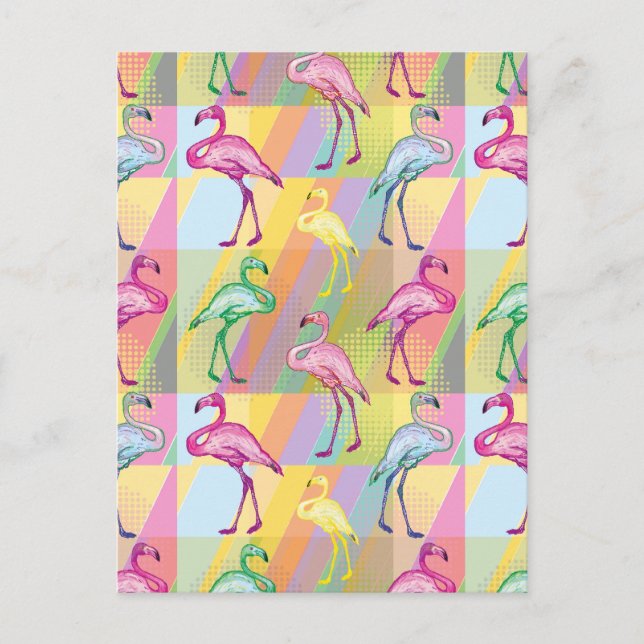 Flamingo Parade Postkarte (Vorderseite)