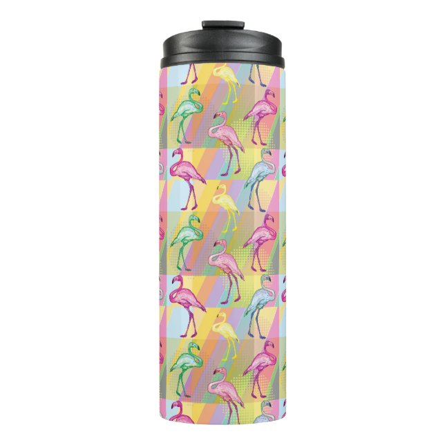 Flamingo-Parade Thermosbecher (Vorderseite)