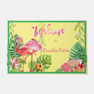 Flamingo Paradise Beach House Fußmatte