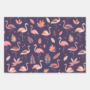 Flamingo Paradise Pattern Geschenkpapier Set