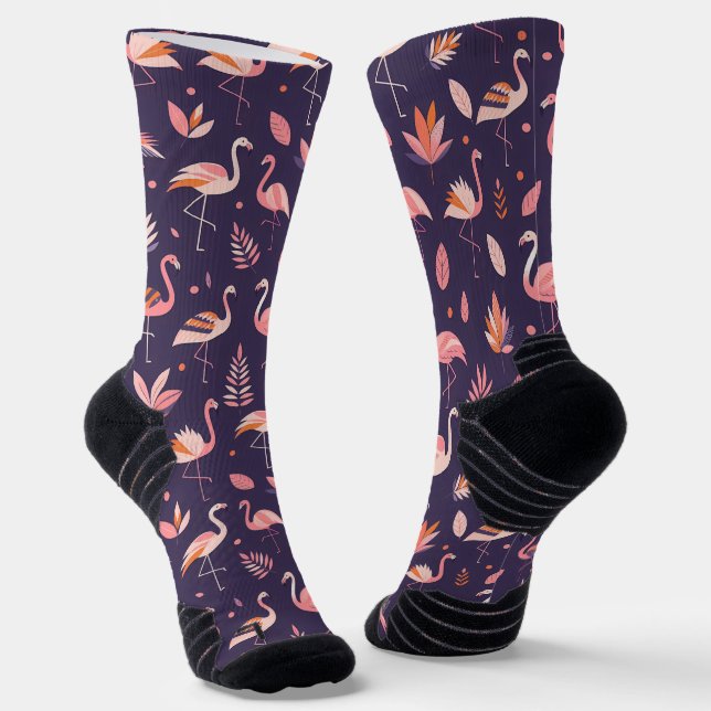 Flamingo Paradise Pattern Socken (Gewinkelt)