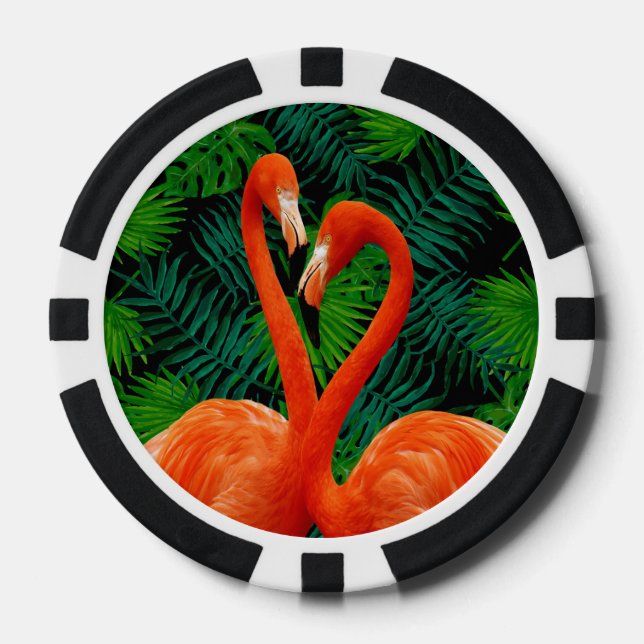 Flamingo Paradise Poker Chips, Black Pokerchips (Vorderseite)