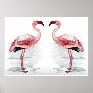 FLAMINGO PARK Flamingo Flock Flock Kunstdrucken Poster
