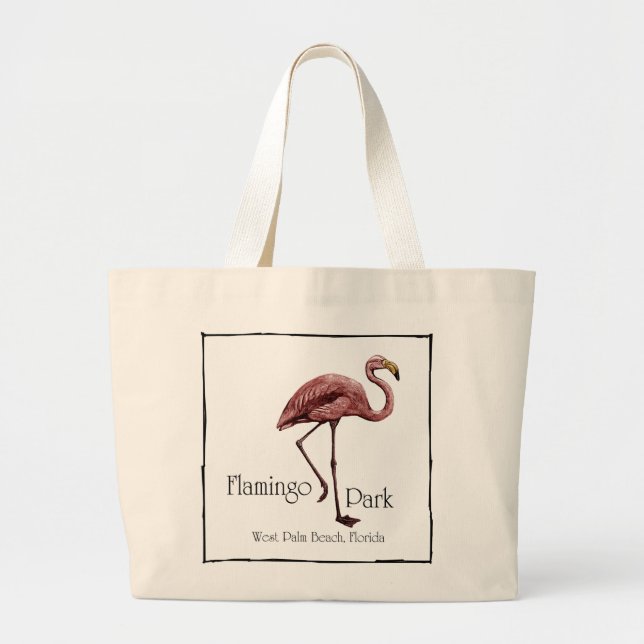 Flamingo-Park-Tasche Jumbo Stoffbeutel (Vorne)