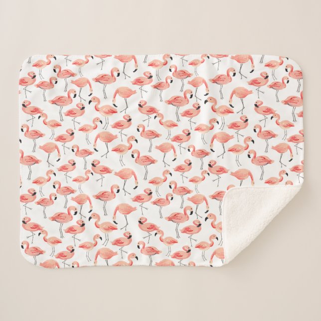 Flamingo Party Baby Sherpadecke (Vorderseite (Horizontal))