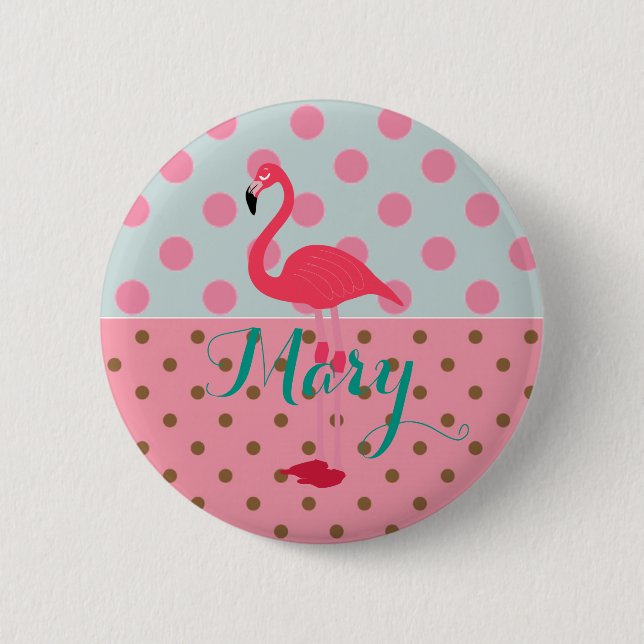 Flamingo Party Button für Feiern (Vorderseite)