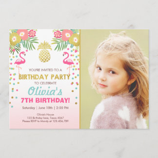 Flamingo-Party Einladung tropisches Geburtstag