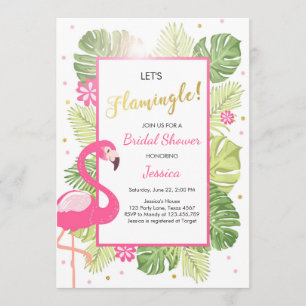 Flamingo-Party laden tropisches luau Brautparty Einladung