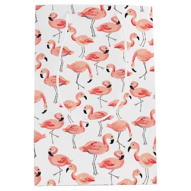 Flamingo-Party Mittlere Geschenktüte (Vorderseite)