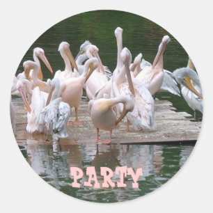 Flamingo Party Runder Aufkleber
