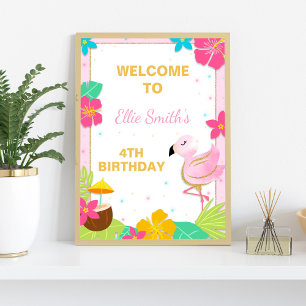 Flamingo Party Signs Poster