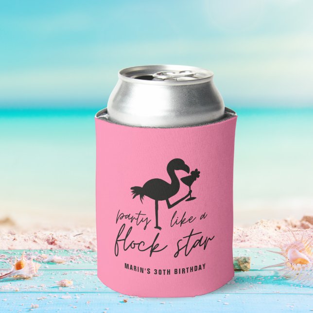 Flamingo Party wie ein Flock Star Tropical Birthda Dosenkühler (Von Creator hochgeladen)
