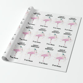 Flamingo Partying - Tiere bei der Geburtstagsparty Geschenkpapier