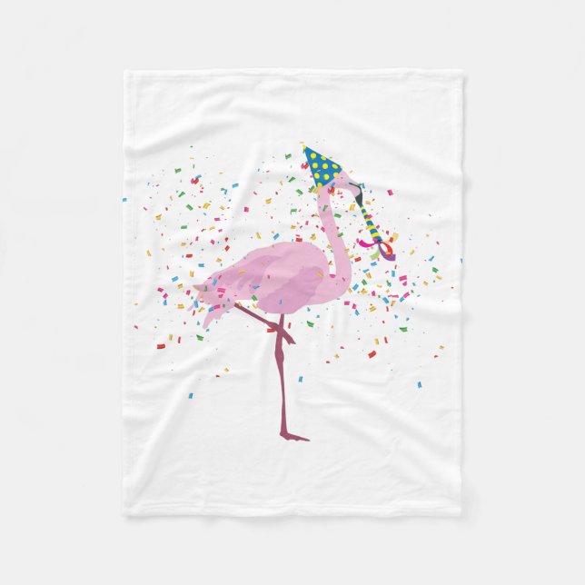 Flamingo Partying - Tiere mit Party Fleecedecke (Vorderseite)