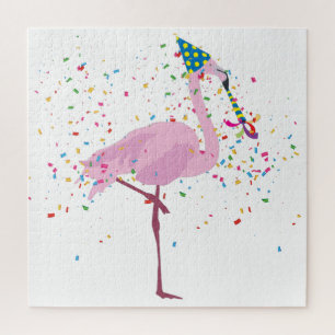 Flamingo Partying - Tiere mit Party Puzzle