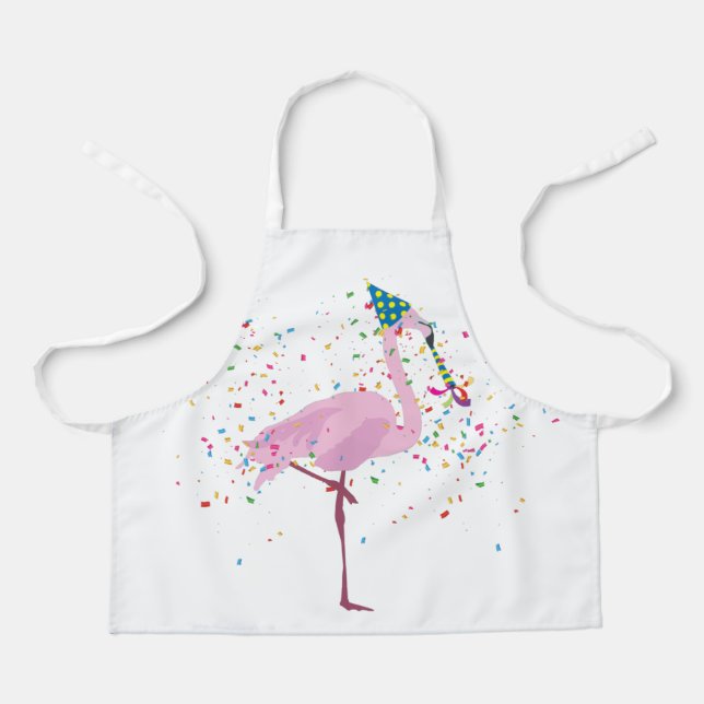 Flamingo Partying - Tiere mit Party Schürze (Vorderseite)