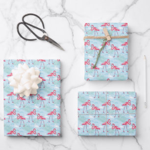 Flamingo Pattern Geschenkpapier Set