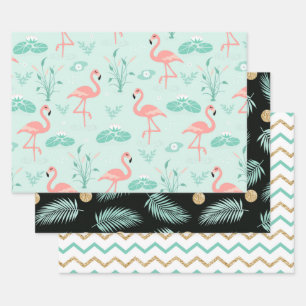 Flamingo Pattern Geschenkpapier Set