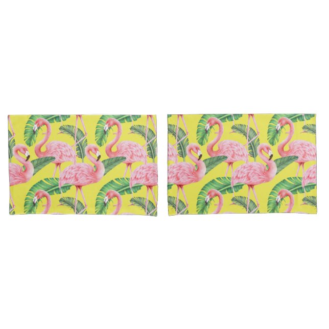 Flamingo Pattern Pillow Case Kissenbezug (Vorderseite-Set)