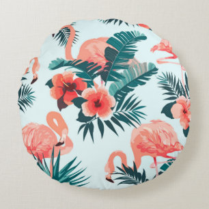 Flamingo Pattern Rundes Kissen