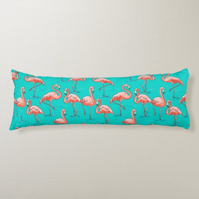 Flamingo Pattern Seitenschläferkissen (Vorderseite)