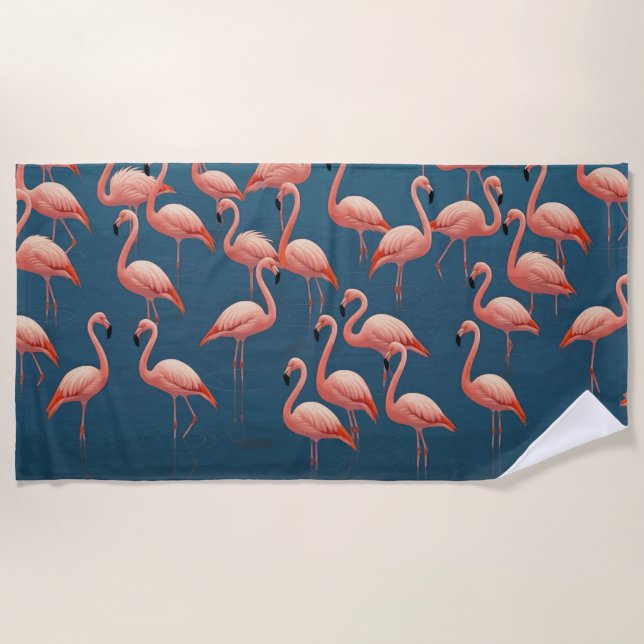 Flamingo Pattern Strandtuch (Vorderseite)