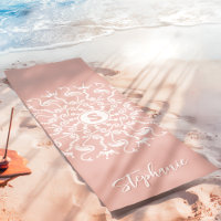 Flamingo-Perlen-Mandala-Monogramm Rosa Strandmode