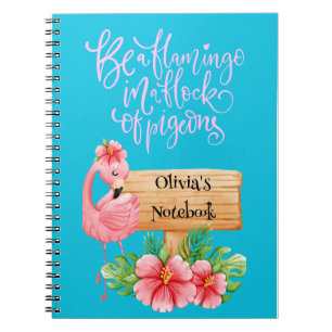 FLAMINGO PERSONALISIERT NOTEBOOK NOTIZBLOCK
