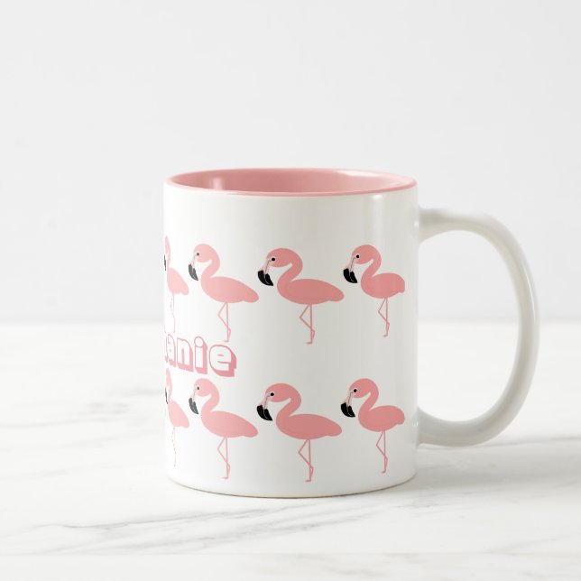 Flamingo Personalisiert Zweifarbige Tasse (Rechts)