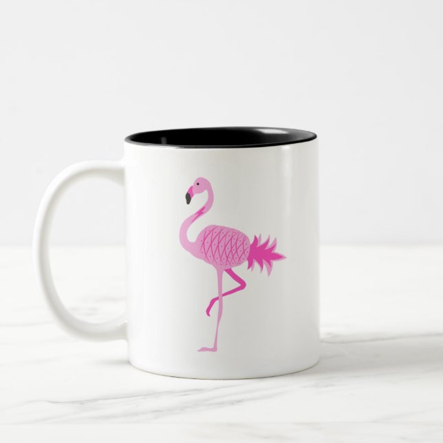Flamingo Pineaple Zweifarbige Tasse (Links)