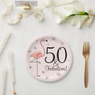 Flamingo Pink 50 und Fabelpapier Pappteller