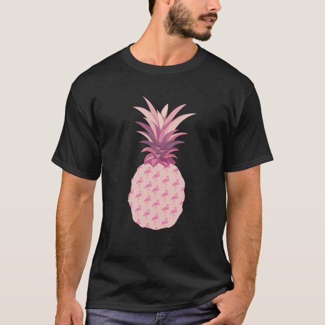 Flamingo Pink Ananas T-Shirt (Vorderseite)