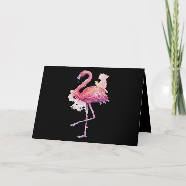 Flamingo Pink Animal Lover Flamingo Art Karte (Vorderseite)
