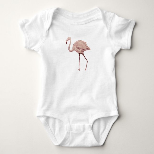 Flamingo Pink Baby Bodysuit Baby Strampler (Vorderseite)