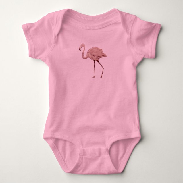 Flamingo Pink Baby Bodysuit Strampler (Vorderseite)