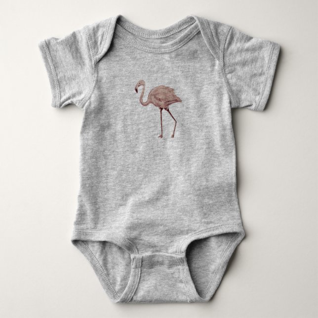 Flamingo Pink Baby Bodysuit Strampler (Vorderseite)