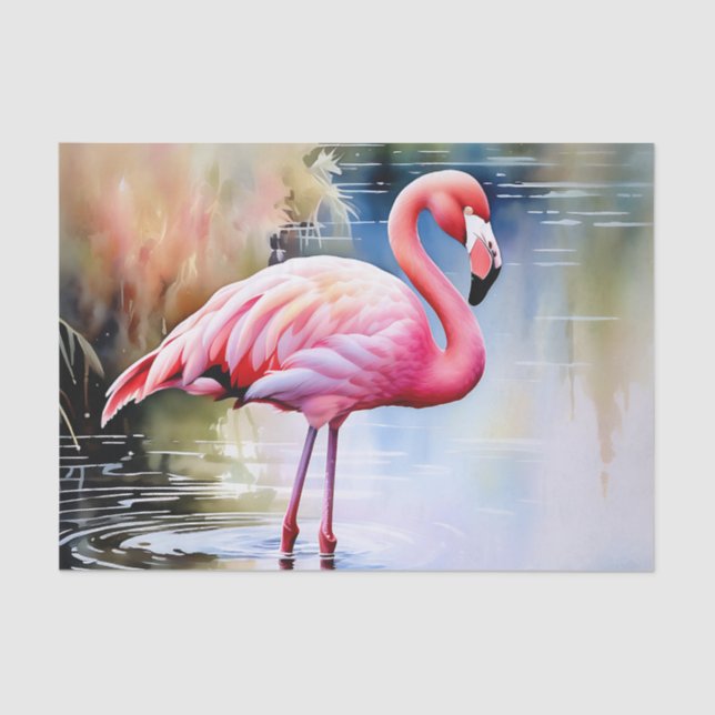 Flamingo Pink Bird Seidenpapier (Vorderseite)