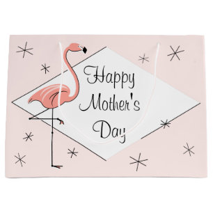 Flamingo Pink Diamond Happy Mutter Tag groß Große Geschenktüte
