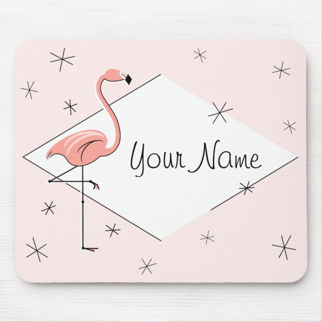 Flamingo Pink Diamond "Text" Mousepad (Vorne)
